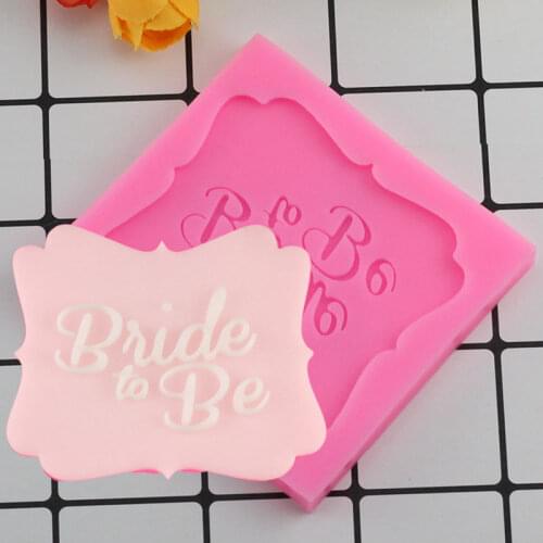 Mujiang Wedding Cake Topper Bride to Be Fondant Cake Decorating Tools Cake Card Silicone Molds Candy Chocolate Gumpaste Moulds