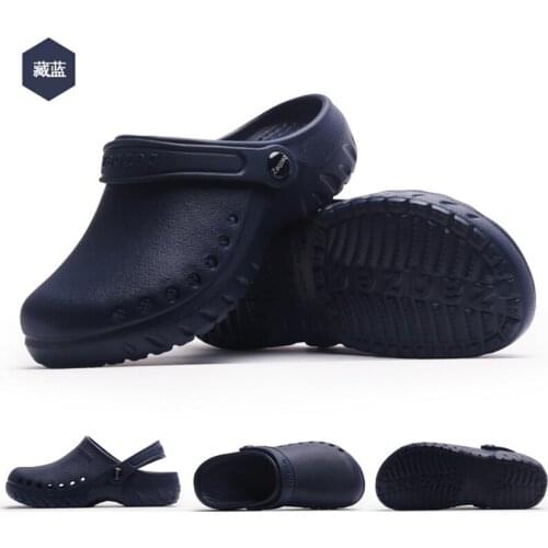 New Mens Chef Kitchen Working Slippers Garden Shoes Summer Breathable Beach Flat With Shoes Mules Clogs Men EVA 2019