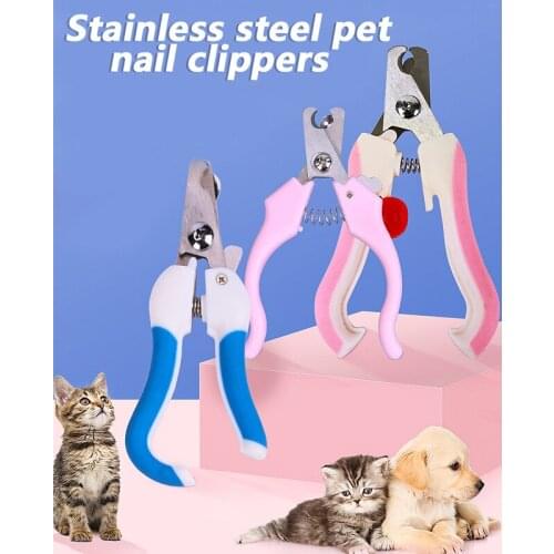 Pet Nail Clipper Cutter Professional Stainless Steel Cat Dog Grooming Scissors Clippers Claw Nail Scissors with Safety Lock