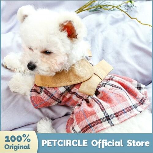 PETCIRCLE Dog Clothes Noble Embroidered Plaid Dress For Small Dog Puppy Pet Cat All Season Cute Costume Pet Clothes Coat Skirt