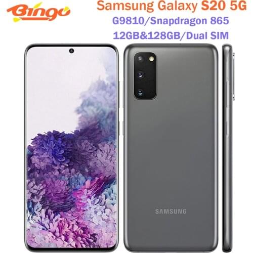 Samsung Galaxy S20 5G G9810 128GB Unlocked Original Mobile Phone Snapdragon 865 Octa Core 6.2" Triple Cameras 12GB RAM NFC