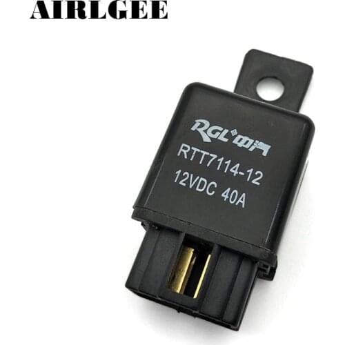 DC 12V/24V 40A NO 4 Pin 6.5mm Mounting Hole 4 Pin Socket Automotive Truck Car Relay