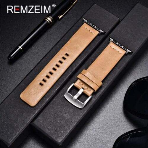 Genuine Leather Watchband For Apple Watch Band Strap For iWatch 3/2/1 38mm 42mm For iWatch 4/5/6 40mm 44mm Quick Release