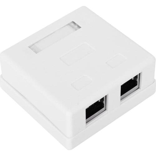 Networking Wall Plates Super 5 Shield Wall Connector Junction Adapter 2-Port Desktop Extension Cable Mount Box Surface Jack