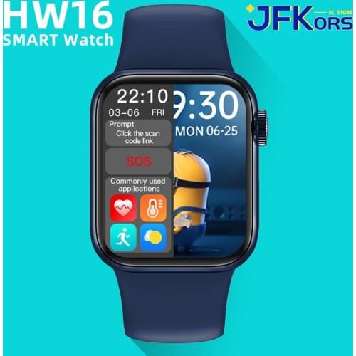 HW16 Smart Watch 2021 Men Women Full Screen Bluetooth Call Password Heart Rate Smartwatch PK IWO 13 12 Max Pro W26 36 46 56 T500