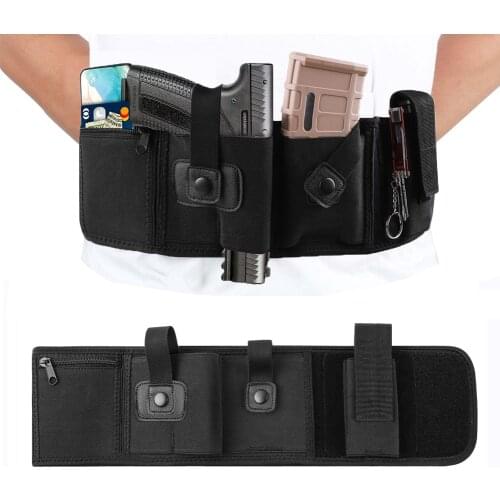 Tactical Pistol Gun Holster With Magazine Pouch Concealed Belly Band Military Waistband Pistol Carrier Pouch for Glock Beretta