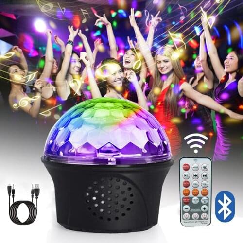 USB Rechargeable Disco LED Lights 9 Colours Sound Activated DJ Stage Lights Kids Party Ball Light With Bluetooth Music Player