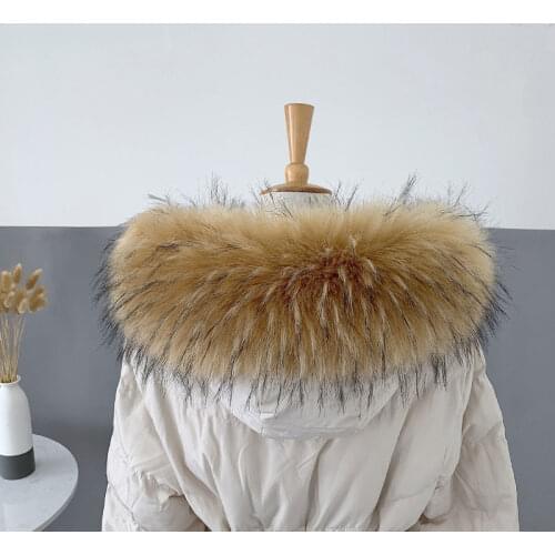 Fur Collar New Winter Down Jacket Hat Strip Wool Collar Warm Collar High Imitation Raccoon Fur Collar