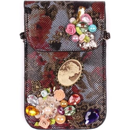 Snap Fastener PU Leather Bag Bracelet Necklace Earrings Ring Pouch Flower Crystal Pearl Bead Gift Luxury Jewelry Packaging Bag