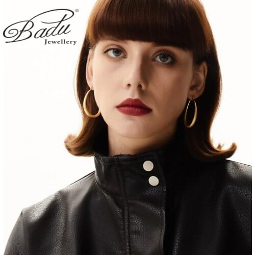 Badu 2021 New Matte Gold Color Water Drop Earrings for Women Trendy Geometric Statement Earrings Fashion Party Jewelry Gift