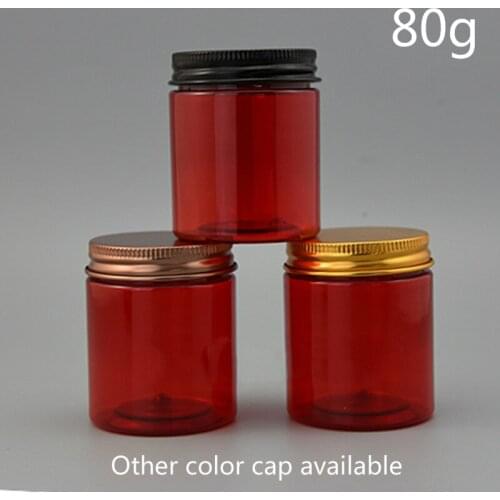10pcs 80g Red Plastic Empty Jar 3oz Cosmetic Body Lotion Cream Container Refillable Pill Capsule Coffee Spice Tea Travel Bottle