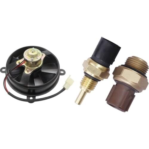 1x 6 Inch Electric Cooling Fan Radiator for Atv Karting 150 & 2Pcs Coolant Temperature Sensor & Switch for Honda Cr-V