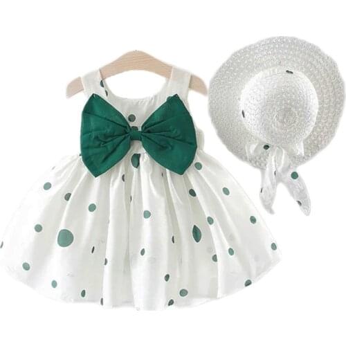 2019 Summer Baby Girls 1 year Party Birthday Dresses Infant Girl Wedding Princess Dress + Hat Kids Clothes Childrens Clothing