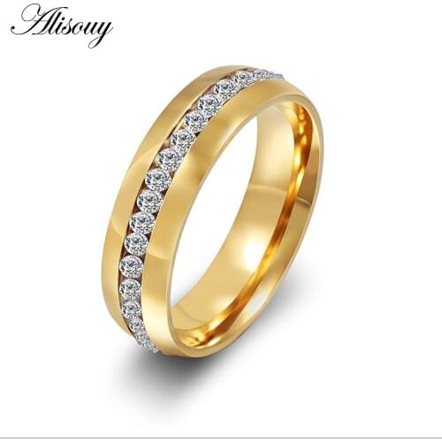 2019 valentines day gift Simple Mens Ring Accessories Jewelry Steel Gold Finger Rings for Men jewelry Crystal Ring