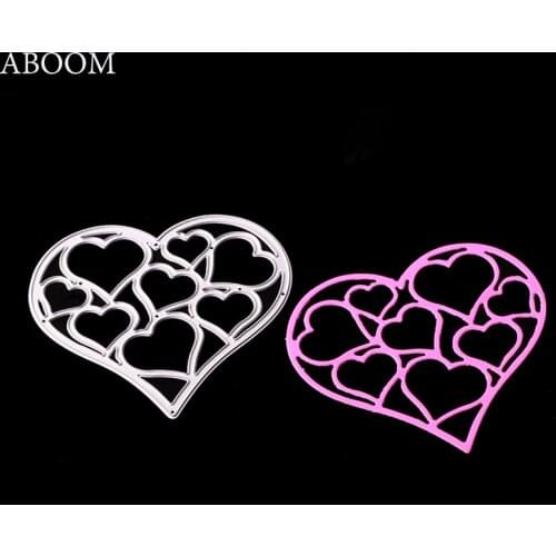ABOOM Hot 1PC Metal Cutting Dies Heart Shape Stencils For DIY Scrapbooking Album Paper Card Embossing Decorative Craft Dies Cut