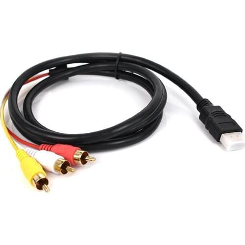 Audio Video HDMI-compatible Cable Male to 3RCA AV Composite Male M/M For Transmitter Connector 360 PS3 PC Laptop Adapt L3G7