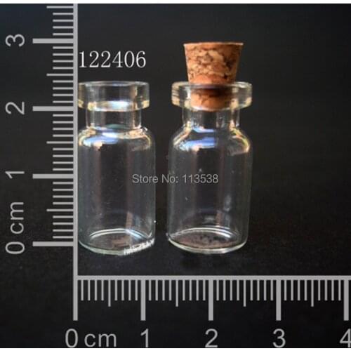 Free ship! 300pcss/lot 12*24mm clear diy clear Glass Bottles With Cork With eye hook Wishing bottle vial 0.8ML glass pendant