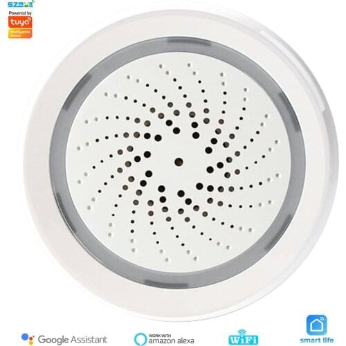 Tuya WiFi Siren Alarm 3 in 1 USB Power Smart Life App With 10 Sounds Temperature & Humidity Sensor Home Alarm USB Power