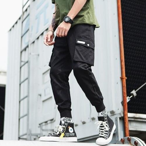 Nice Safari Style Pop Casual Pants Men Cotton Cargo Pants Fashion Male Clothing Side Pocket Hip Hop Streetwear Trousers