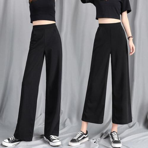 Wide Leg Pants Womens High Waist Spring and Autumn 2021 New Vertical Feeling Slim Suit Pants Straight Tube Loose Casual Pants