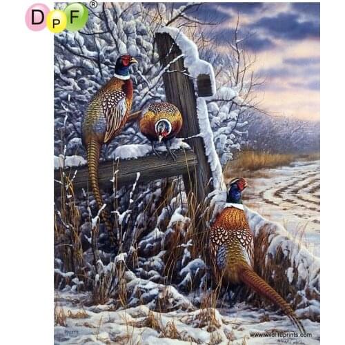 DPF Snow pheasant 5D diamond painting cross stitch home decor diamond mosaic full square crafts diamond embroidery needlework