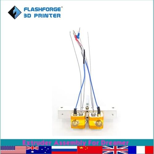 Flashforge Dual Extruder Assembly For Dreamer Hotend 3d Printer Parts Nozzles Extruder Replacement Accessories
