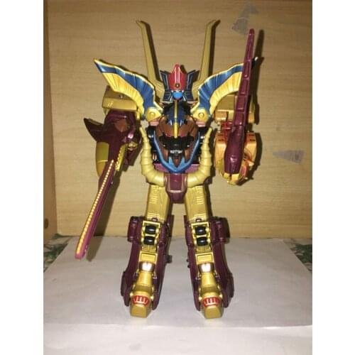 BANDAI Super Sentai Rangers Action Figures Toy HyakujyuuSentai GanRanger The Lion King Deformed Robot Toy Collection Gift