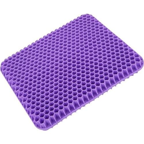 Honeycomb gel cushion-purple enhanced double-layer non-slip cushion for office chair sciatica and back pain relief gel cushion