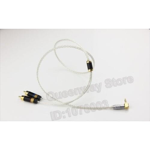 HiFi hi-end hiend Silver Cable computer audio cable/line double lotus head 1 to 2 audio cable 3.5mm to 2 RCA