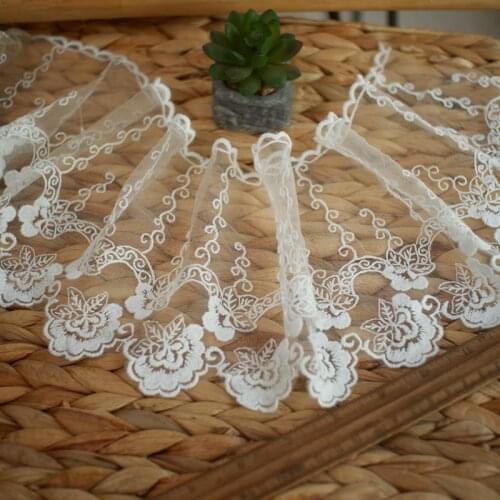 19yards 14cm Mesh cotton embroidery Lace Trim Handmade DIY Garment needlework sewing accessories fabric Clothing Decoration 899