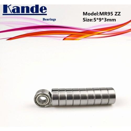 Kande Bearings 10pcs MR95ZZ 5x9x3 MR95 Miniature Ball Bearing MR95 ZZ
