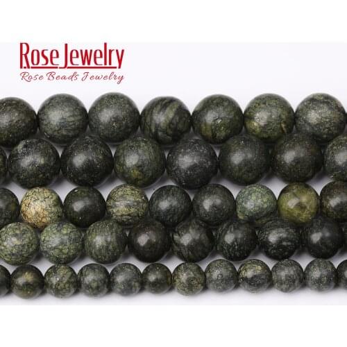 Wholesale Natural Dark Green Lace Round Loose Beads 15'' Inches Pick Size 4/6/8/10/12 mm Natural Stone Beads For Jewelry Making