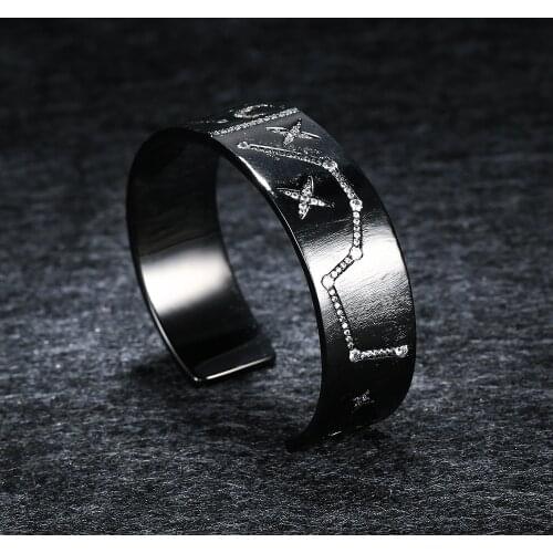 LIDU High Quality 925 Silver Star Bracelet Plated With Black Gold Stylish And Exquisite Monaco Jewelry As A Gift For Friends