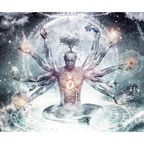 5D Full Diy Diamond Painting Eight Arms God Cross Stitch Resin Diamond Sets Decorative Diamond Embroidery Diamond Mosaic Crafts