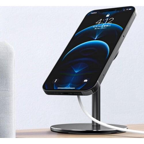 360 Degree Rotating Desk Magnetic Holder Universal Mobile Phone Wireless Fast Charging Stand Pad For iPhone 12 Mini 12 Pro Max