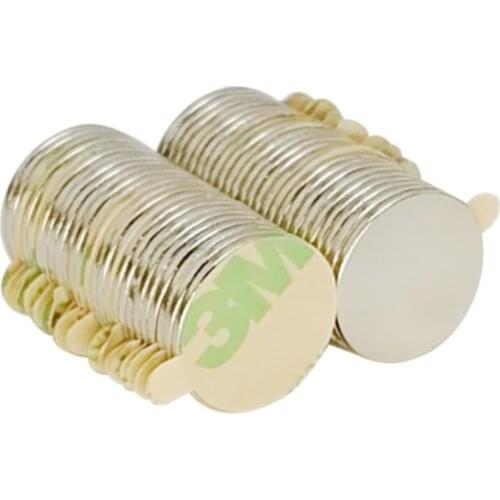 Small Round Neodymium Magnet Rare Earth Strong Powerful Permanent Fridge NdFeB Magnets DISC One Side with 3M tape