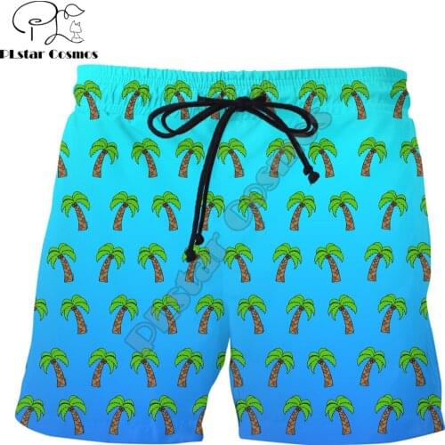 PLstar Cosmos 2019 New summer vibes Shorts Palm Trees - Blue Ombre 3D Printed Male/Female streetwear Casual Cool Shorts