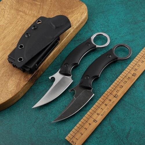 HS Tools Mako Tactical Karam Knife 7Cr13Mov Steel Blade Hunting Survival Fixed Knife G10 Handle Claw Knife