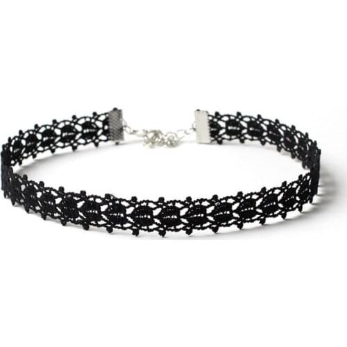 Poputton Collar Velvet Chokers Necklaces for Women Jewerly Punk Gothic Black Lace Tattoo Choker Necklace Collier Femme 2018
