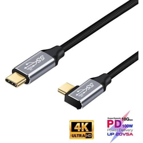 Gold-Plated 100W 5A Type C Cable 4K@60Hz USB-C USB3.1 Gen 2 10Gbps Fast Charging Cord For MacBook iPad Pro SAMSUNG Thunderbolt 3