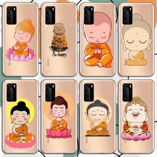 Be Happy Little Buddha cartoon Phone Case Transparent for Huawei mate 20 10 9 8 X S 5G Z Enjoy pro plus