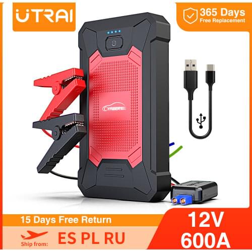 Jump Starter 12000mAh Peak 600A Portable Emergency Starter Auto Car Battery Booster Mini Power Bank for 12V Car