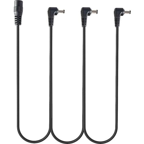 PVC 3 Way Right Angle Daisy Chain Cable Splitter for Guitar Effects Pedal