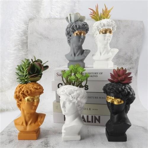 Paint DIY Resin Vase Home Decoration Makeup Brush Storage Box Pen Holder European Style Decoration Head Sculpture Model Wedding