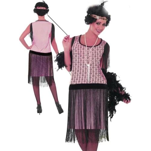 Pink 1920s Great Gatsby Dress Tiered Fringe Flapper Dress 20s Charleston Party Fancy Tassel Dress Costume Sexy Fringed Dress