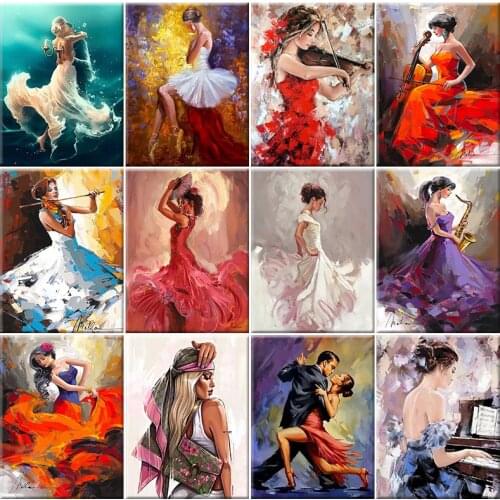 SDOYUNO Painting By Numbers Girl Art DIY Digital Paint By Number Modern Wall Art Canvas Acrylic Painted Gift Home Decor Pictures