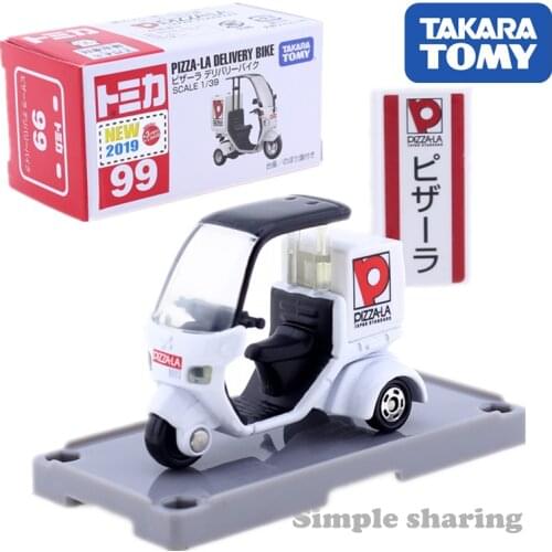 Takara Tomy Tomica No.99 Honda Gyro Canople PIZZA-La Scale 1/39 Metal Cast Car Model Vehicle Toys Collectable New