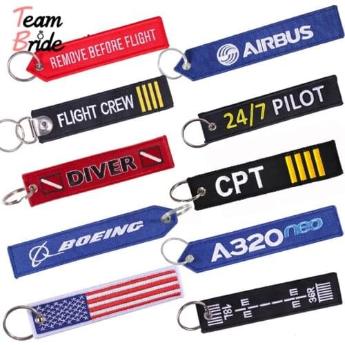 REMOVE BEFORE FLIGHT Novelty Keychain Launch Key Chain Bijoux Keychains for Motorcycles and Cars Key Tag New Embroidery Key Fobs