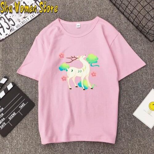 New Deer T-shirt Printing Animal T-shirt Sports Popular Deer Short Sleeve Ladies Funny women fashion tops y2k aesthetic