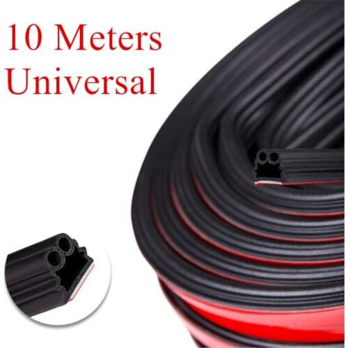 10M Car Seal Strip Interior Double Layer Sealing Adhesive Stickers Car Door Rubber Thickening Noise Insulation Weatherstrip
